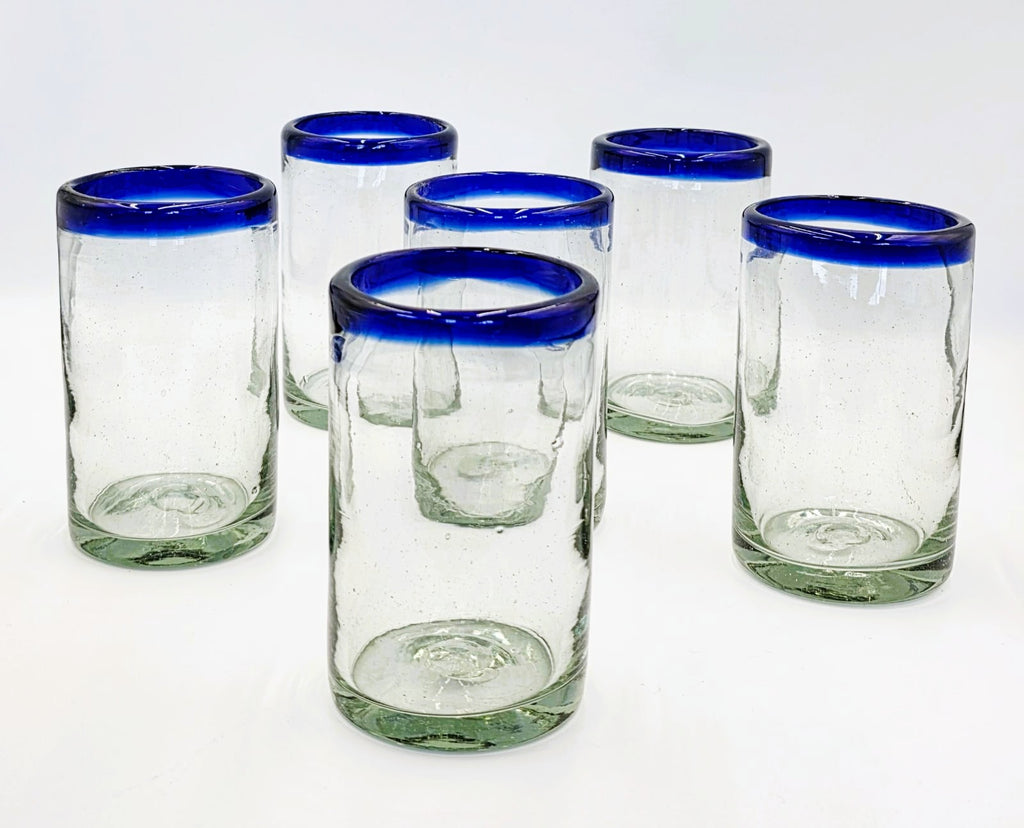 Vasos Vidrio Soplado Para Agua paquete de 6 piezas + (INCLUYE REGALO)