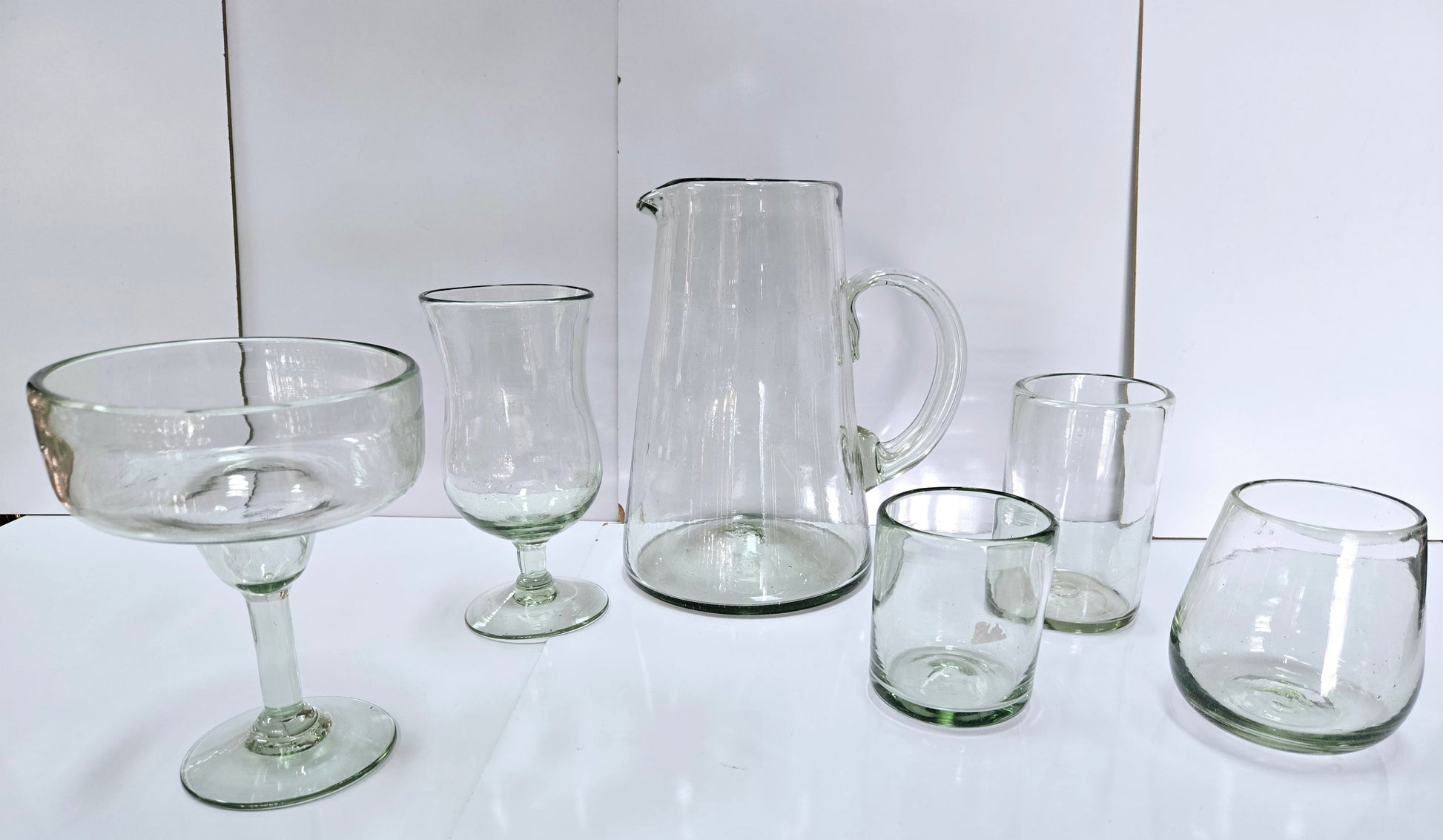 VASOS VIDRIO SOPLADO| SET 6 PIEZAS| ARTESANALES + (INCLUYE REGALO)