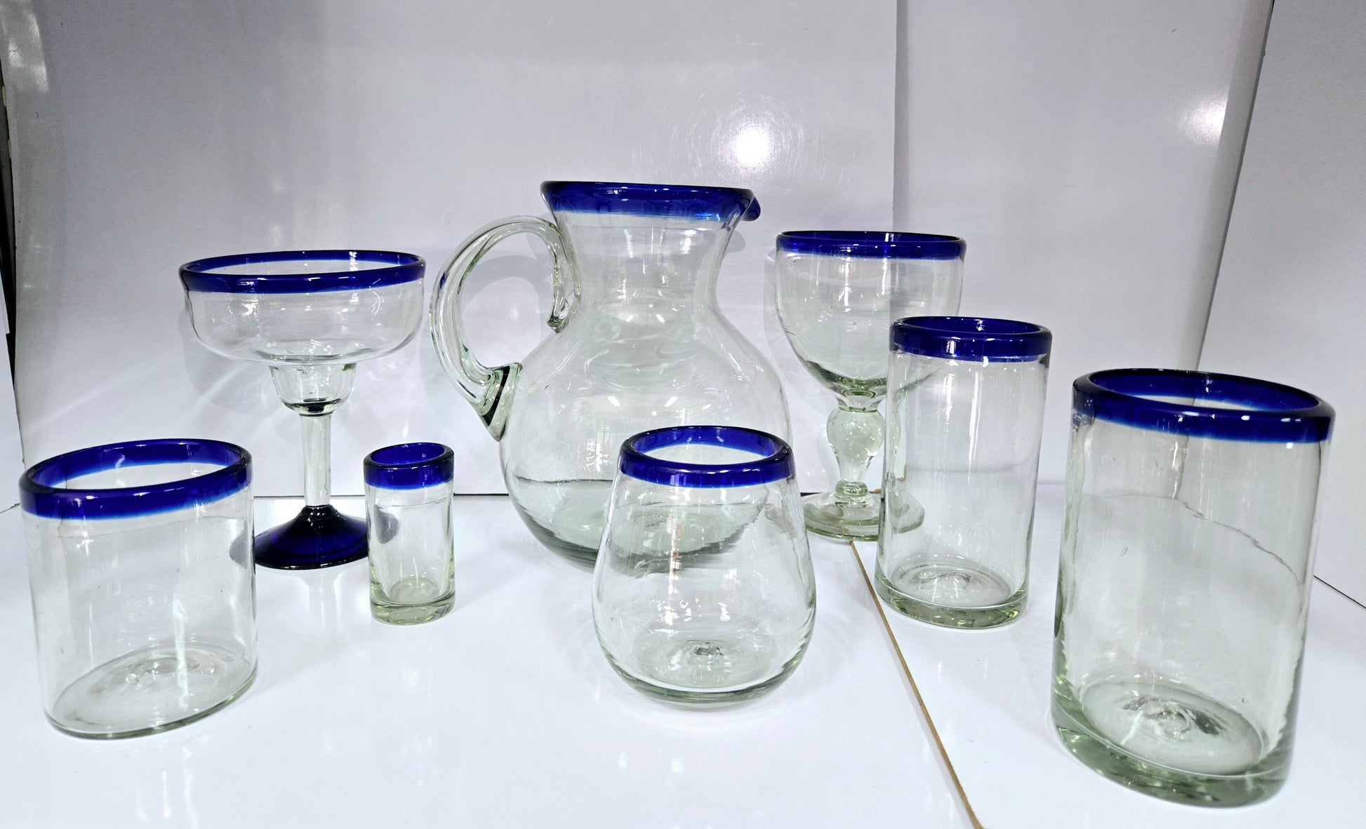 Vasos Vidrio Soplado Para Agua paquete de 6 piezas + (INCLUYE REGALO)
