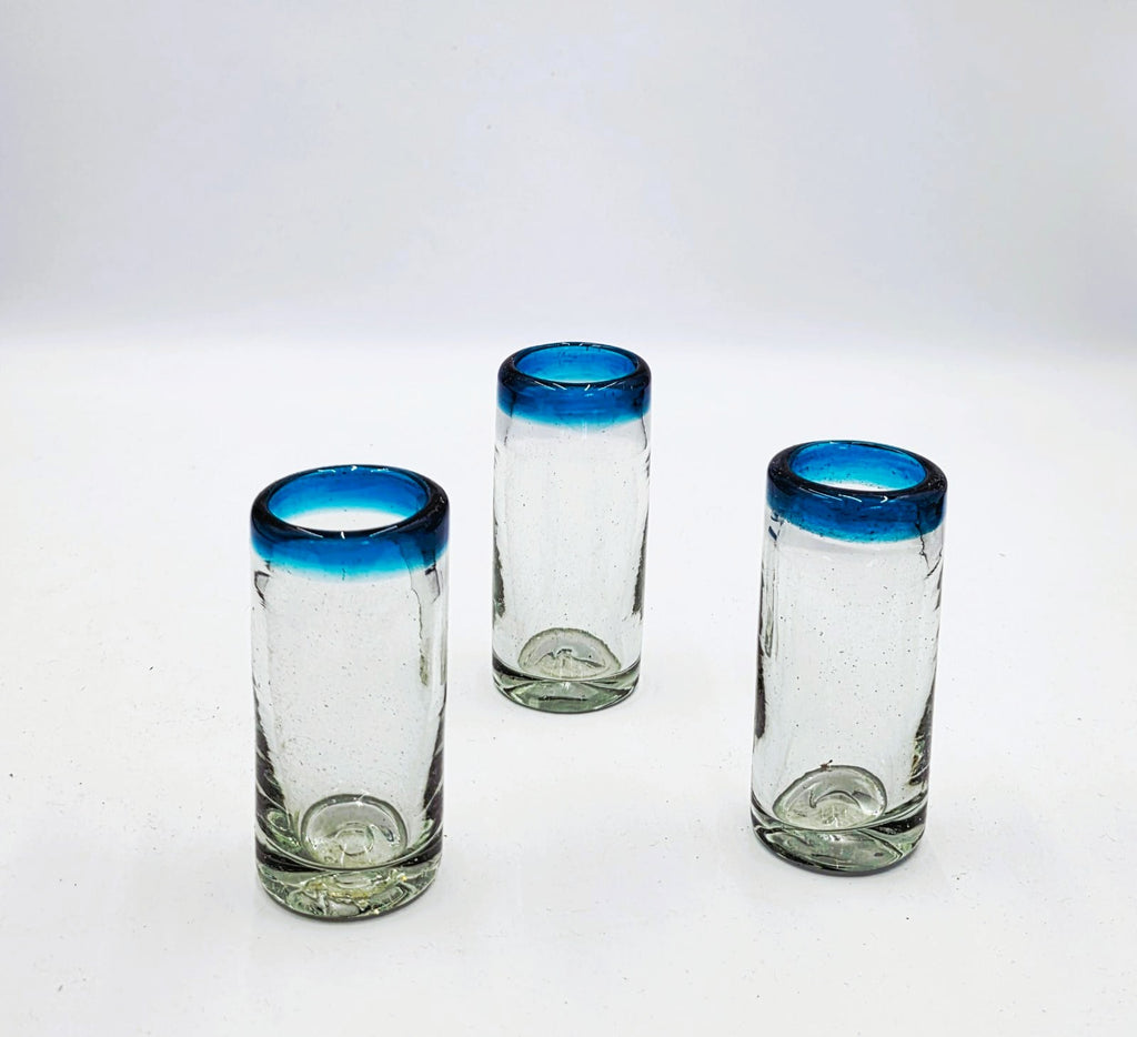 TEQUILERO PARA SHOT SET DE 6 PZ MODELO POSTA AQUAMARINA