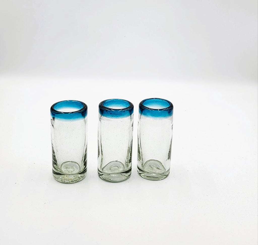 TEQUILERO PARA SHOT SET DE 6 PZ MODELO POSTA AQUAMARINA