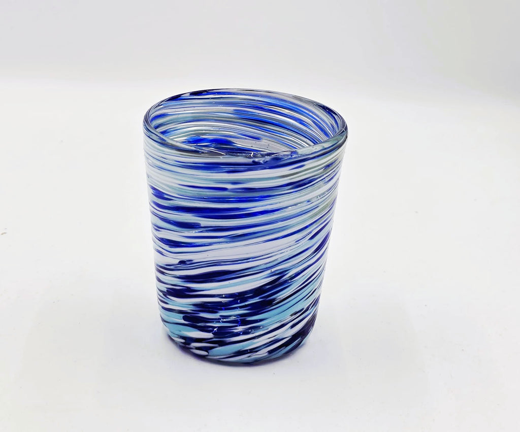 SET DE 6 VASOS MODELO PINTAS BLUE TONEADAS + (INCLUYE REAGALO)