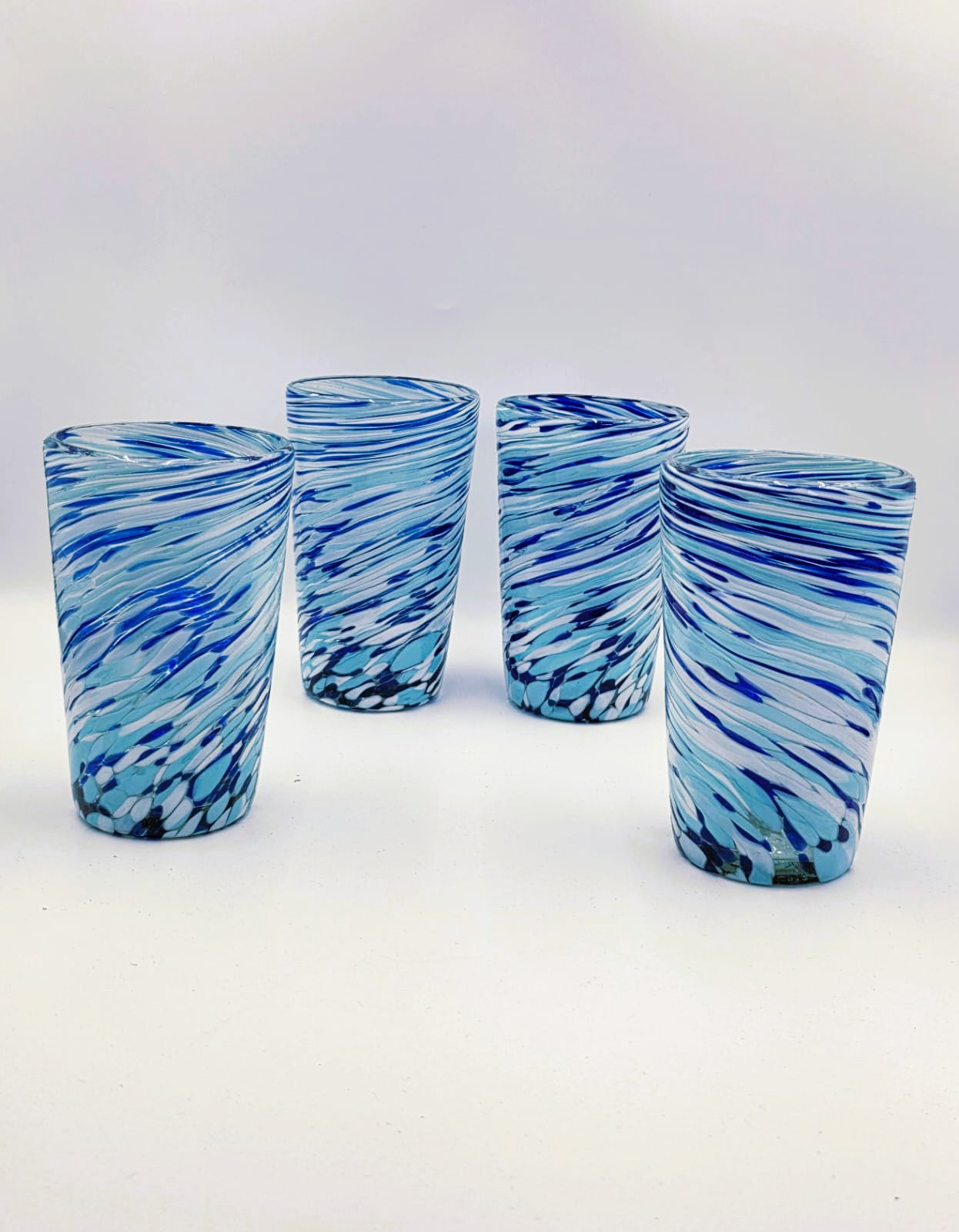 SET DE 6 VASOS MOCELO PINTAS BLUE TORCIDAS +(INCLUYE REGALO)