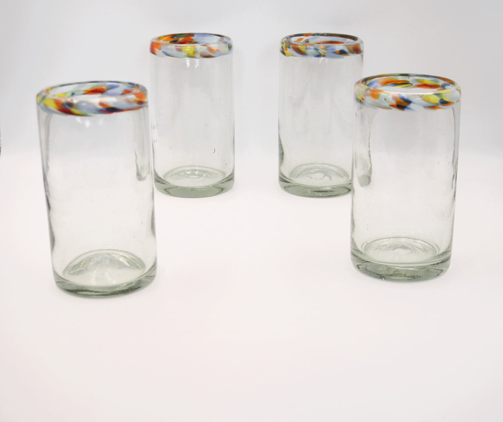 Vasos Vidrio Soplado Para Agua paquete de 6 piezas + (INCLUYE REGALO)