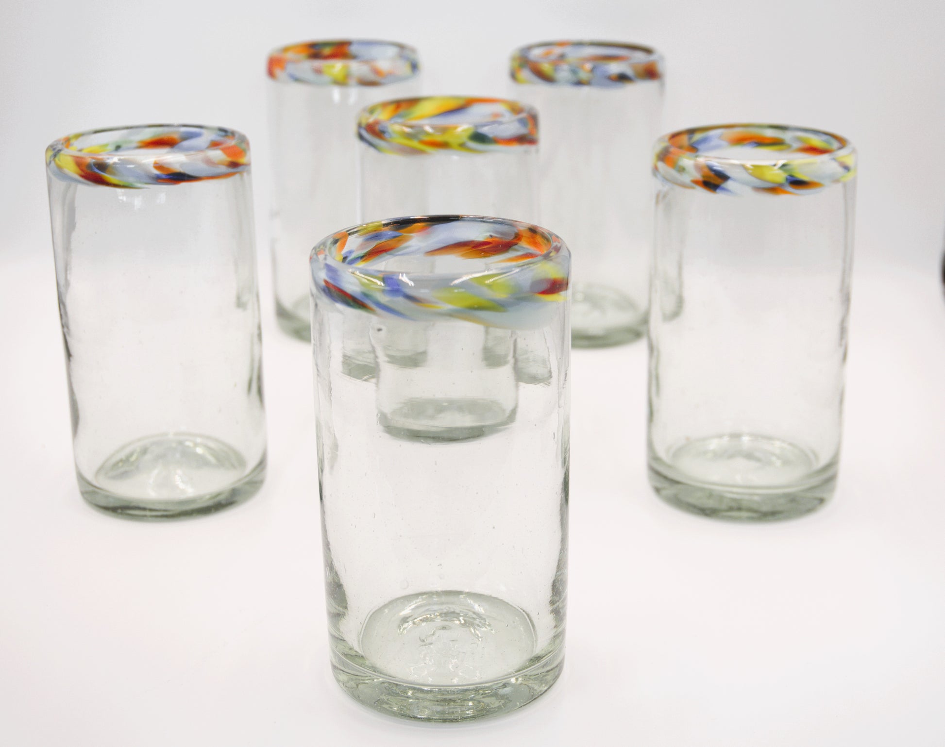 Vasos Vidrio Soplado Para Agua paquete de 6 piezas + (INCLUYE REGALO)