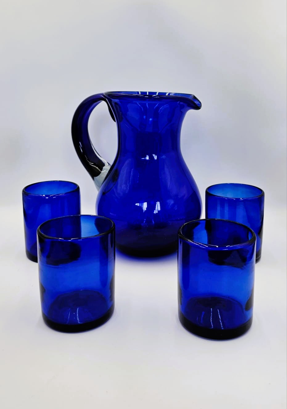 SET DE JARRA Y VASOS MODELO SOLIDO COBALTO (1JARRA, 6 PZ DE VASO)