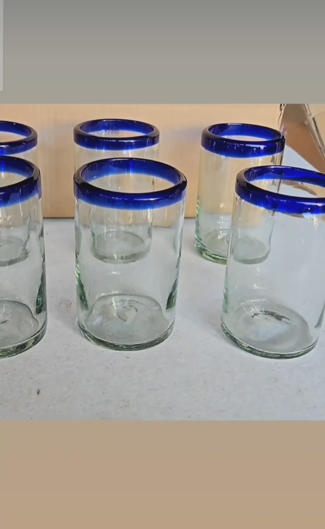 Vasos Vidrio Soplado Para Agua paquete de 6 piezas + (INCLUYE REGALO)