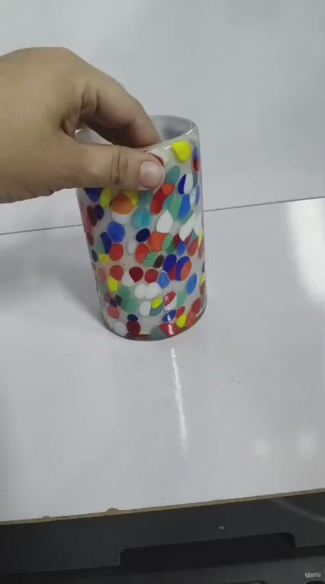 Set de 6 Vasos de Vidrio Soplado Artesanal Confetti