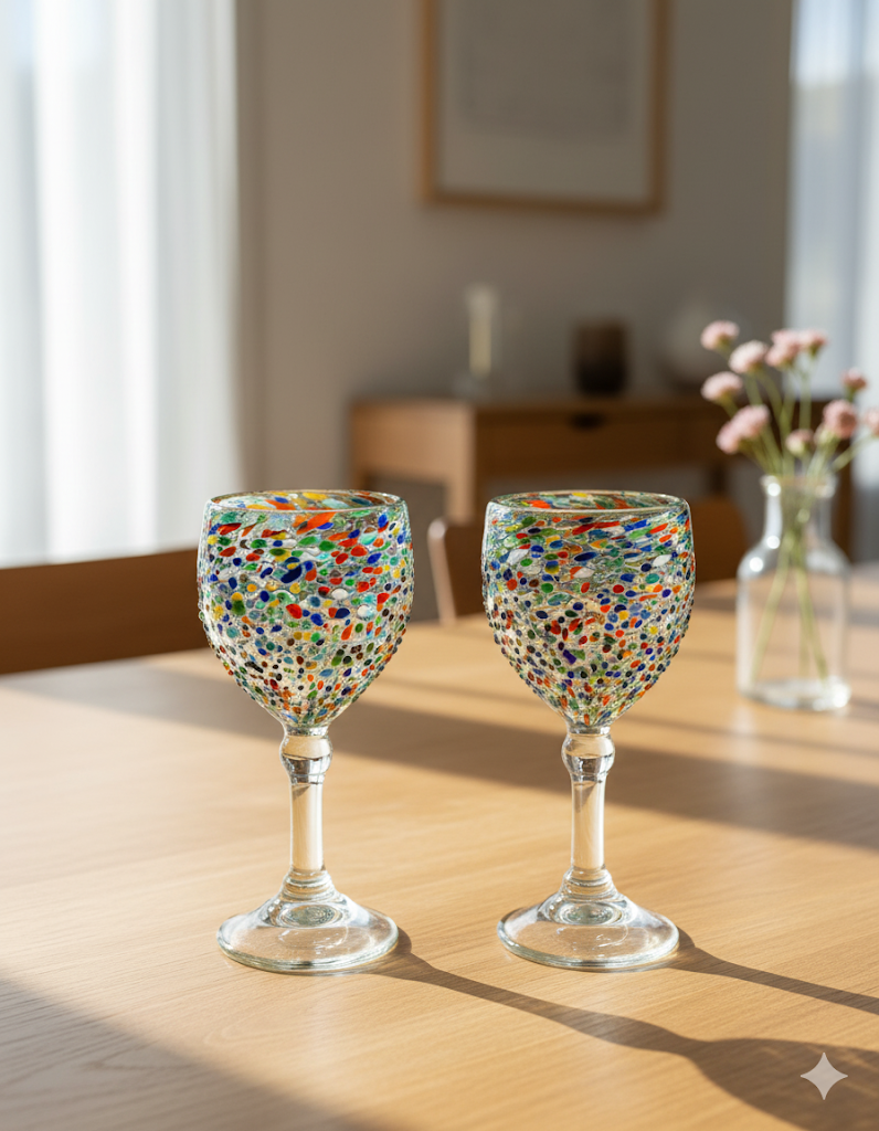 SET DE 4 COPAS  MODELO GRANIZADO CARMEN