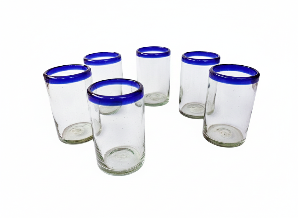 Vasos Vidrio Soplado Para Agua paquete de 6 piezas + (INCLUYE REGALO)